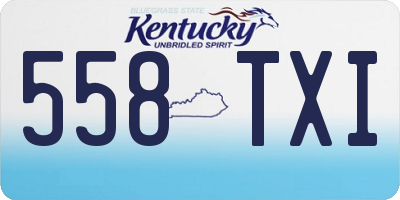 KY license plate 558TXI