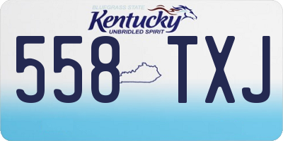 KY license plate 558TXJ