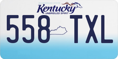 KY license plate 558TXL