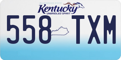 KY license plate 558TXM