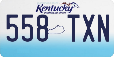 KY license plate 558TXN
