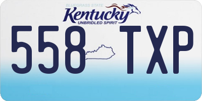 KY license plate 558TXP