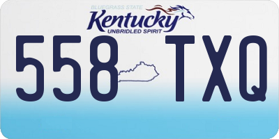 KY license plate 558TXQ
