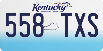 KY license plate 558TXS