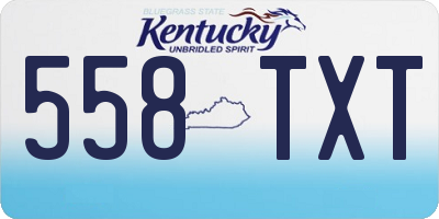 KY license plate 558TXT