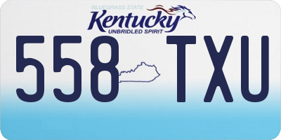 KY license plate 558TXU