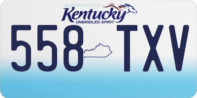 KY license plate 558TXV