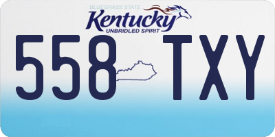 KY license plate 558TXY