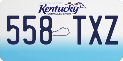 KY license plate 558TXZ