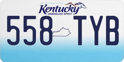 KY license plate 558TYB