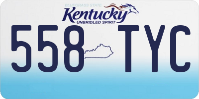 KY license plate 558TYC