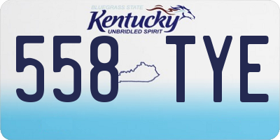 KY license plate 558TYE
