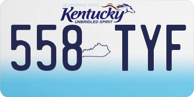 KY license plate 558TYF