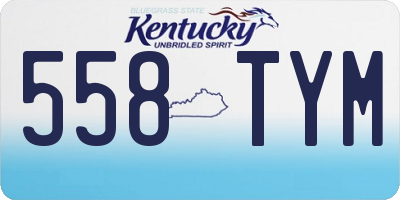 KY license plate 558TYM