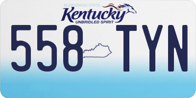 KY license plate 558TYN