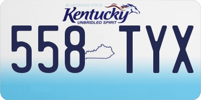 KY license plate 558TYX