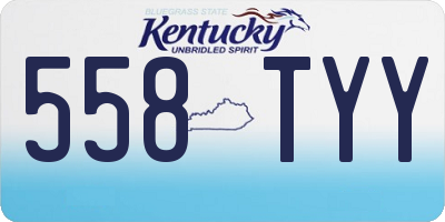 KY license plate 558TYY