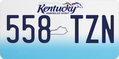 KY license plate 558TZN