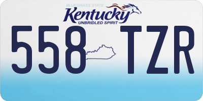 KY license plate 558TZR