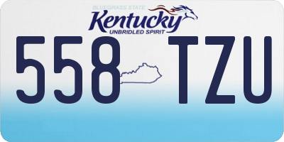 KY license plate 558TZU