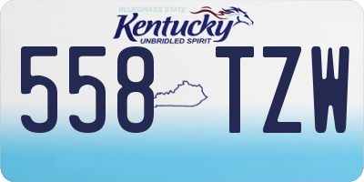 KY license plate 558TZW