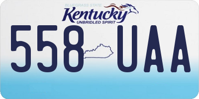 KY license plate 558UAA