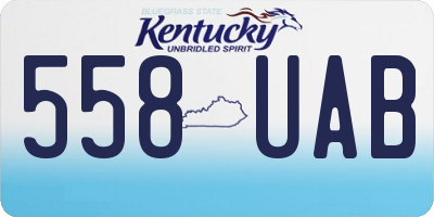 KY license plate 558UAB