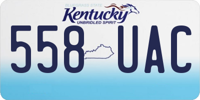 KY license plate 558UAC