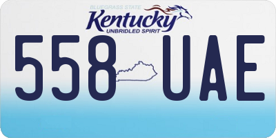 KY license plate 558UAE