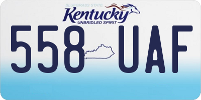 KY license plate 558UAF