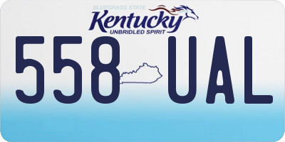 KY license plate 558UAL