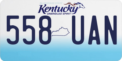 KY license plate 558UAN