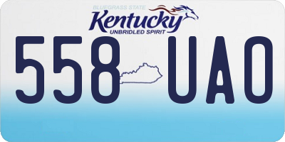 KY license plate 558UAO