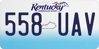 KY license plate 558UAV