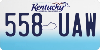 KY license plate 558UAW