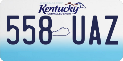 KY license plate 558UAZ