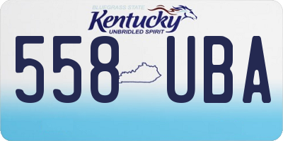 KY license plate 558UBA