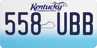 KY license plate 558UBB