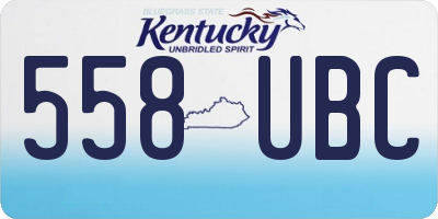 KY license plate 558UBC