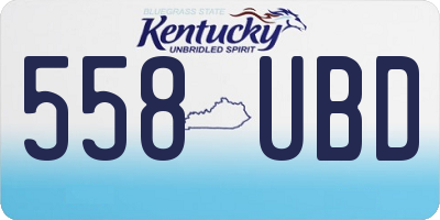 KY license plate 558UBD