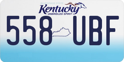 KY license plate 558UBF