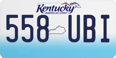 KY license plate 558UBI