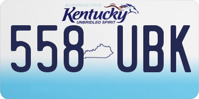 KY license plate 558UBK