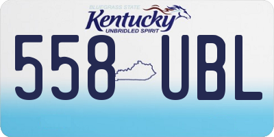 KY license plate 558UBL
