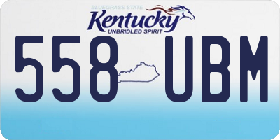 KY license plate 558UBM