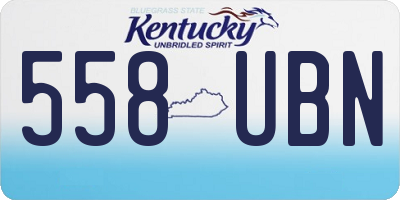 KY license plate 558UBN