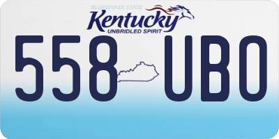 KY license plate 558UBO