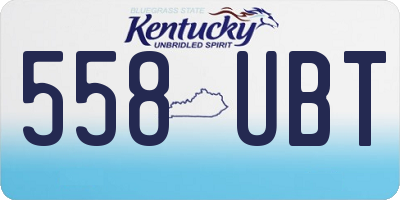 KY license plate 558UBT