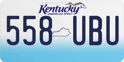 KY license plate 558UBU