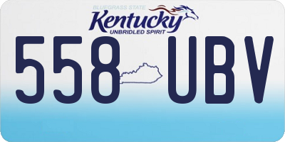 KY license plate 558UBV